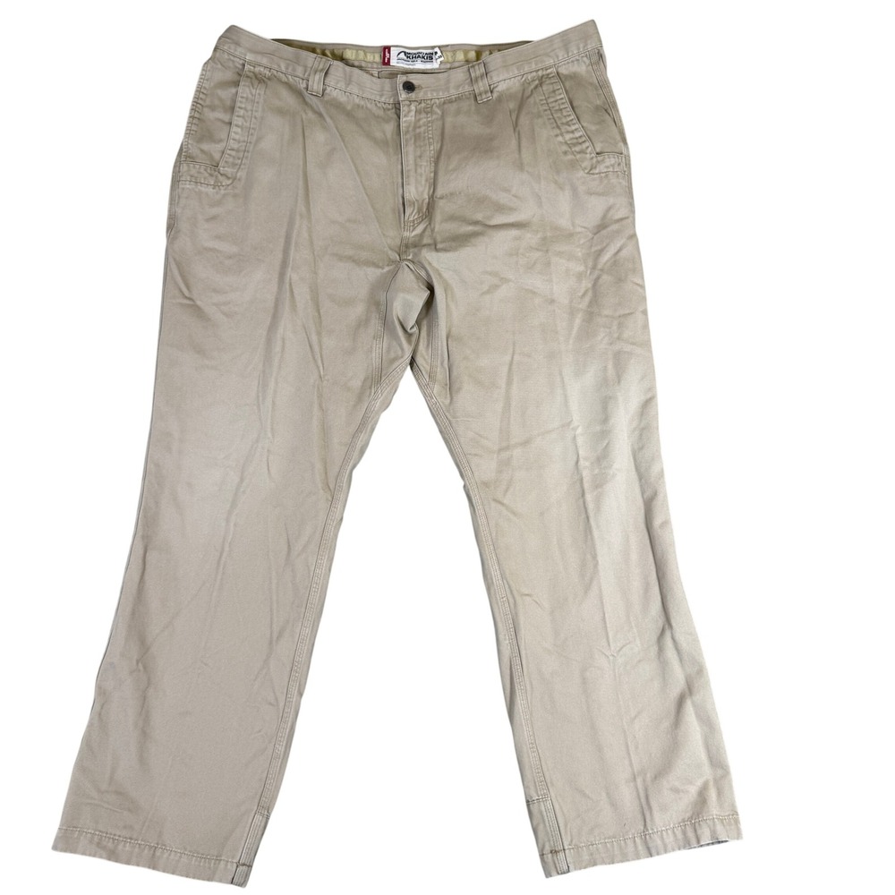 Mountain Khakis Mens 44x31 Relaxed Fit Cotton Twill Pants Tan Khaki Jackson Hole